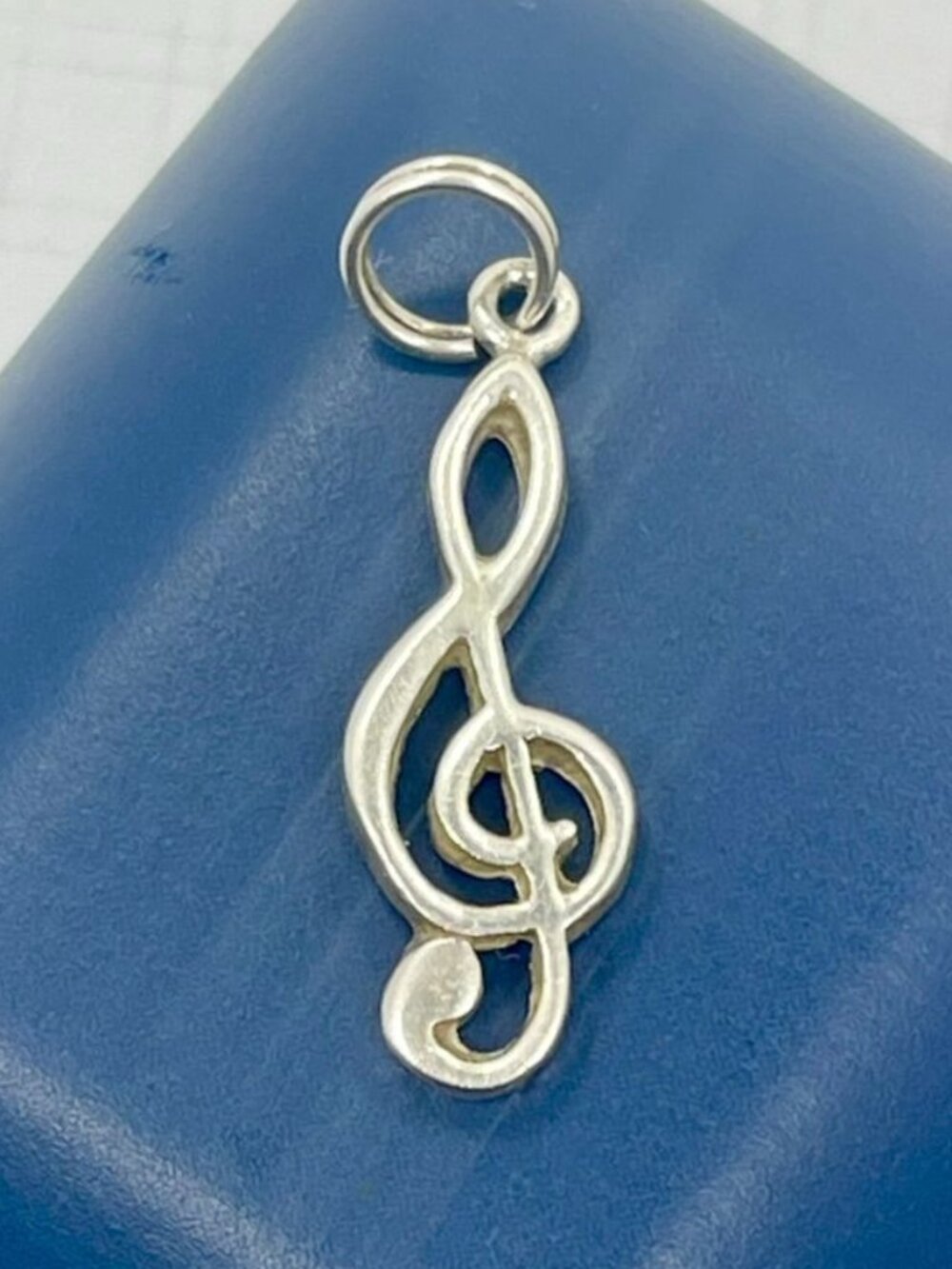 Vintage Cellini Sterling Silver Treble Clef Music Note Pendant